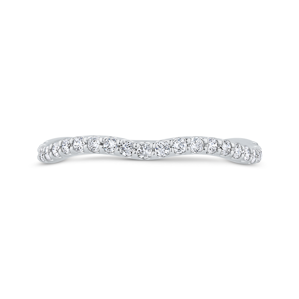 Diamond Counter Wedding Band in 14K White Gold