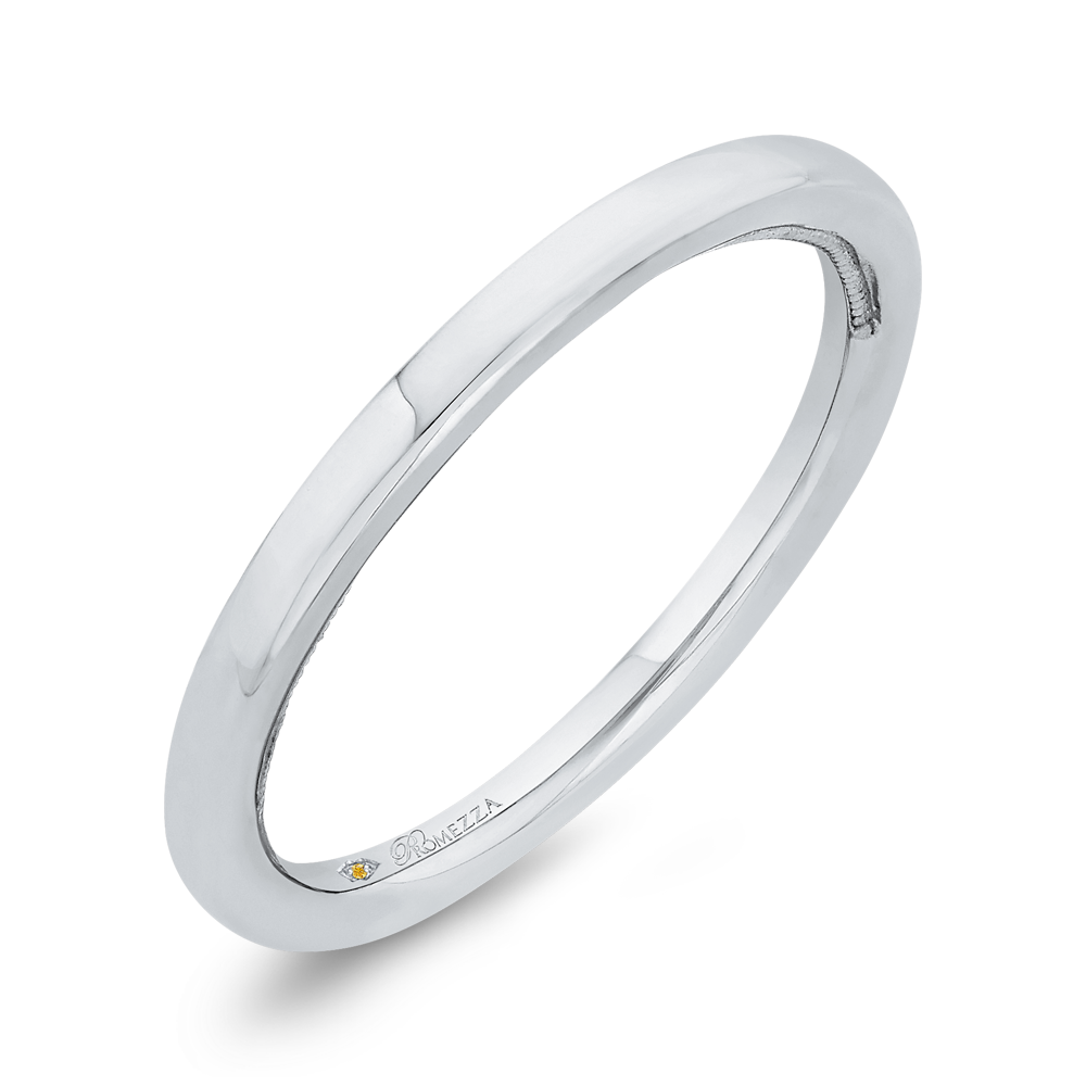 Plain Wedding Band in 14K White Gold