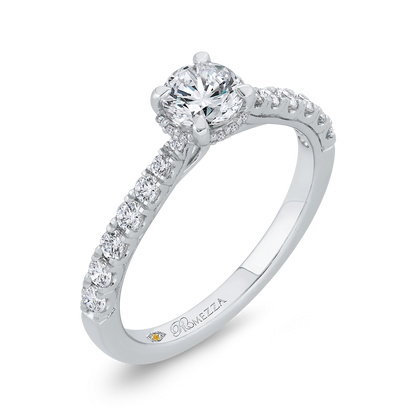 Diamond Solitaire Plus Engagement Ring in 14K White Gold