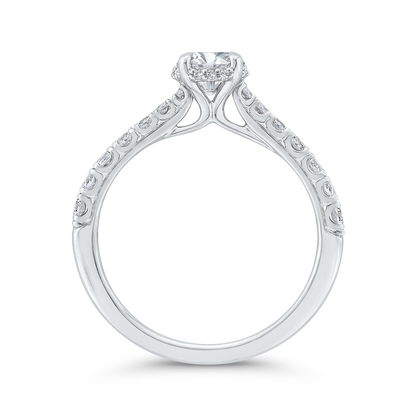 Diamond Solitaire Plus Engagement Ring in 14K White Gold