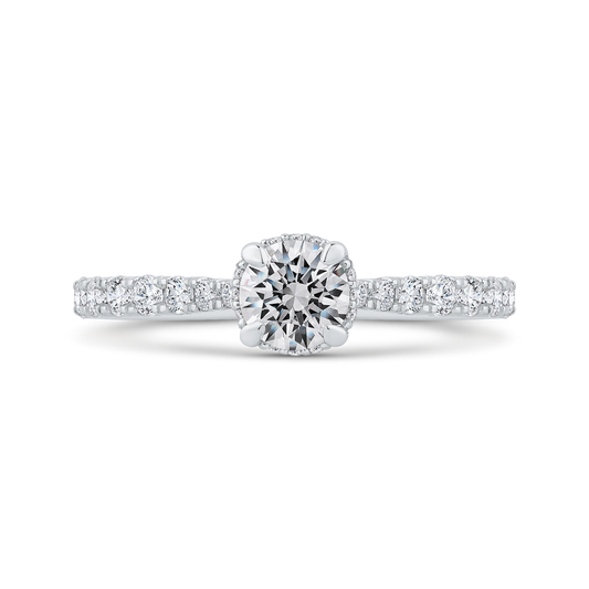 Diamond Solitaire Plus Engagement Ring in 14K White Gold