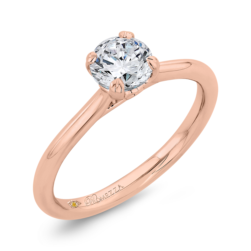 Diamond Solitaire Engagement Ring in 14K Rose Gold