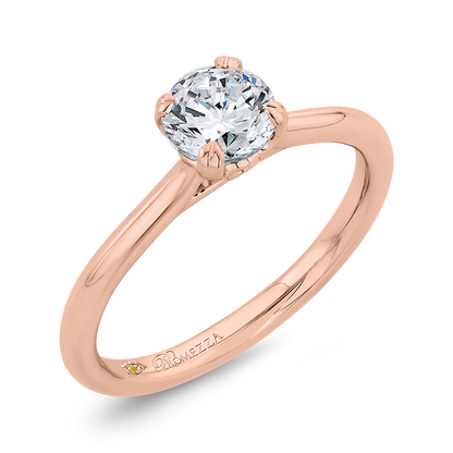 Diamond Solitaire Engagement Ring in 14K Rose Gold