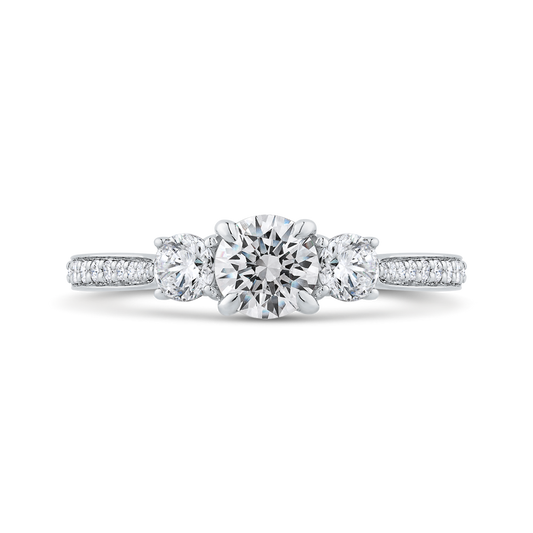 Diamond Three-Stone Plus Engagement Ring in 14K White Gold