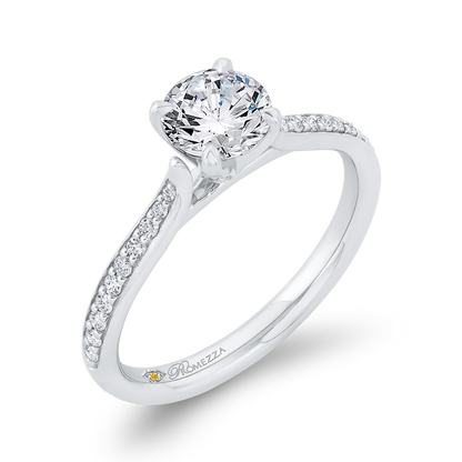 Round Diamond Solitaire Plus Engagement Ring in 14K White Gold