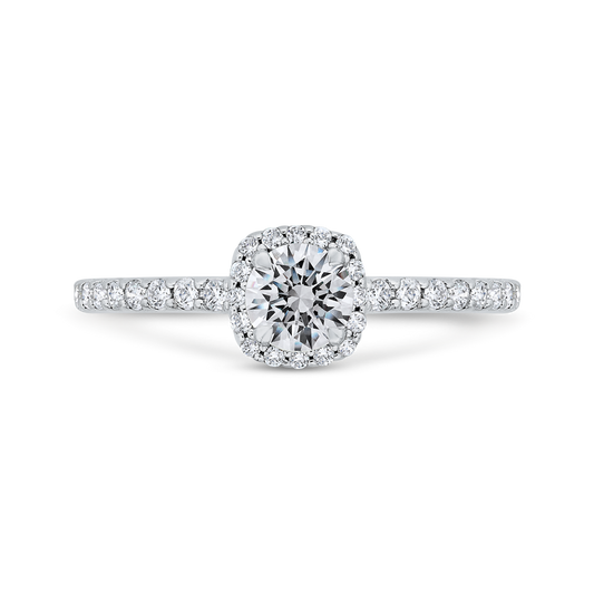 Diamond Halo Engagement Ring in 14K Two Tone Gold