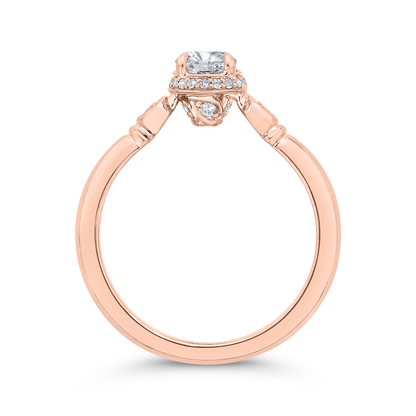 Three-Stone Plus Round Diamond Engagement Ring in 14K Rose Gold