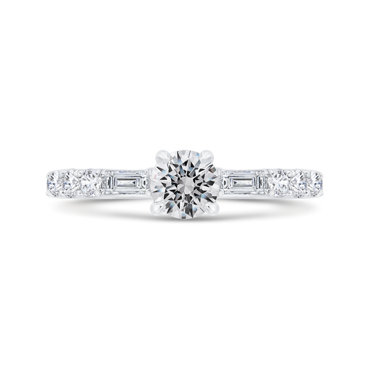 Diamond Solitaire Plus Engagement Ring in 14K White Gold