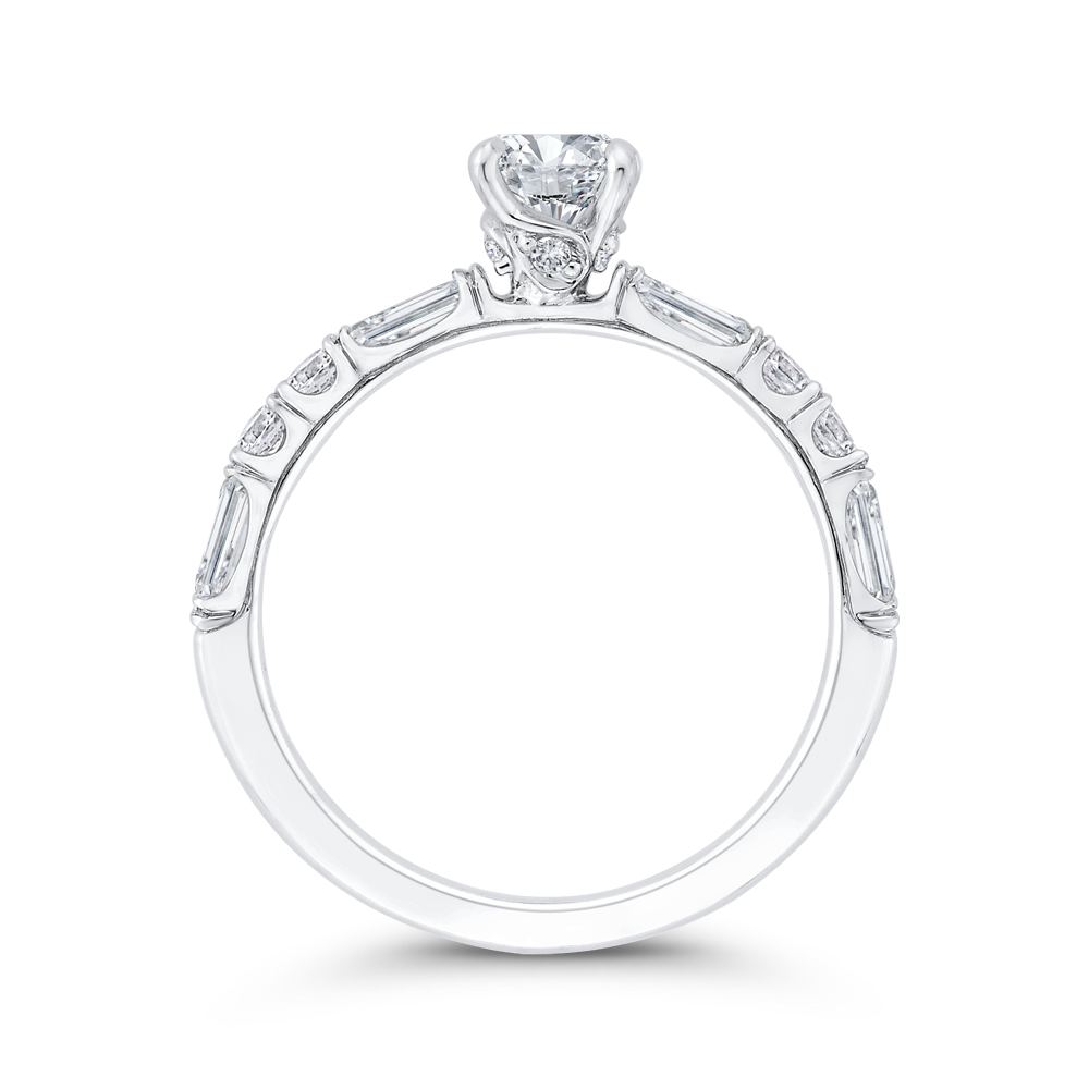 Diamond Solitaire Plus Engagement Ring in 14K White Gold