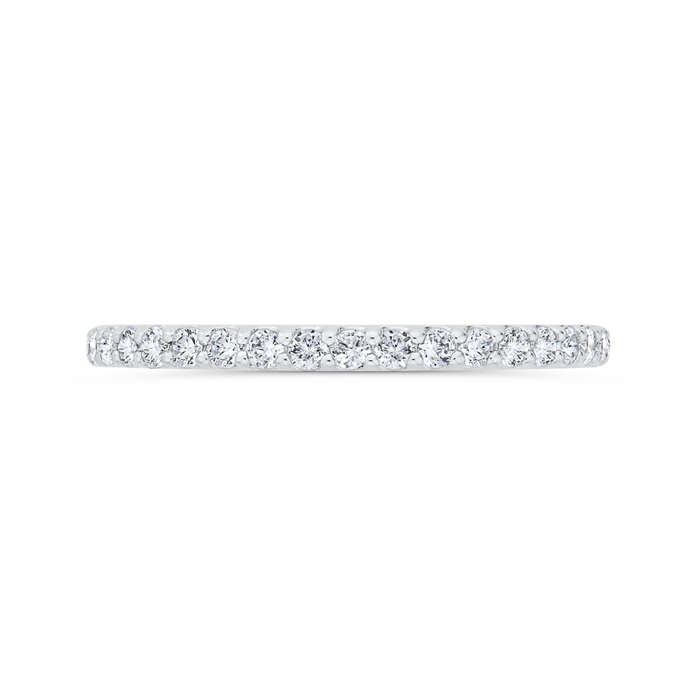 Round Diamond Wedding Band in 14K Two Tone Gold