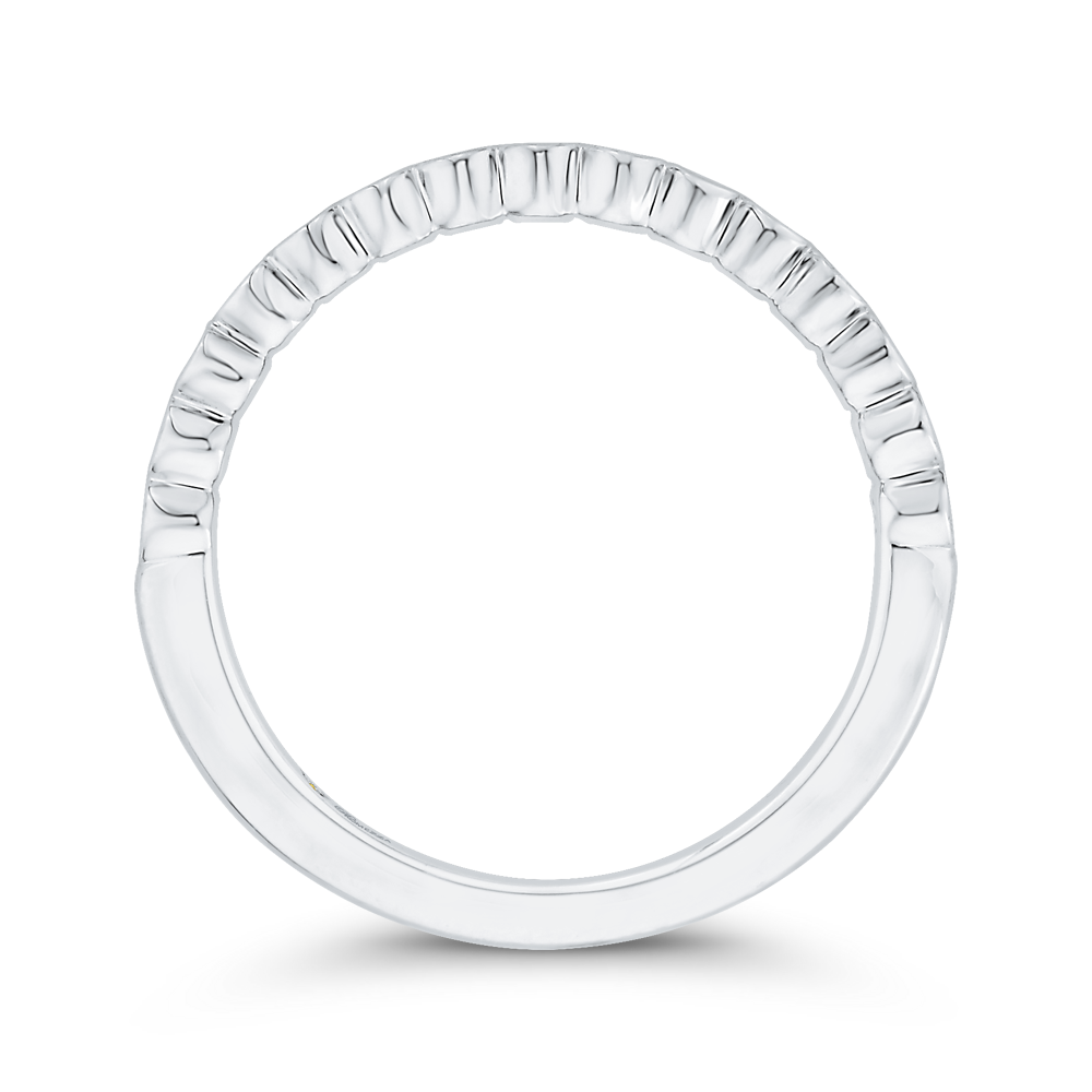 Bezel Set Diamond Wedding Band in 14K White Gold