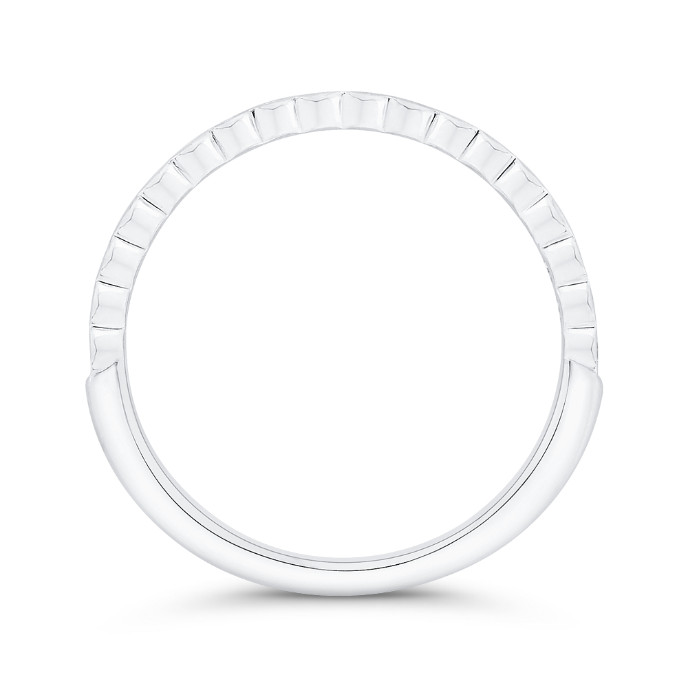 Bezel Set Diamond Wedding Band in 14K White Gold