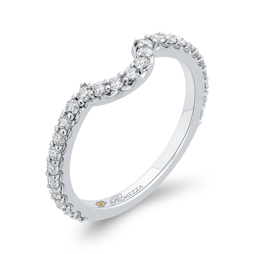Round Diamond Wedding Band in 14K White Gold