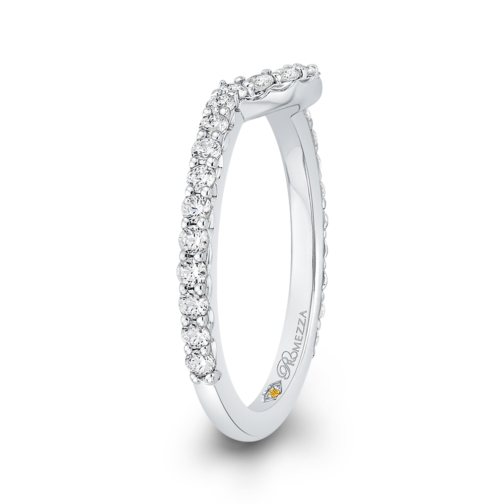 Round Diamond Wedding Band in 14K White Gold