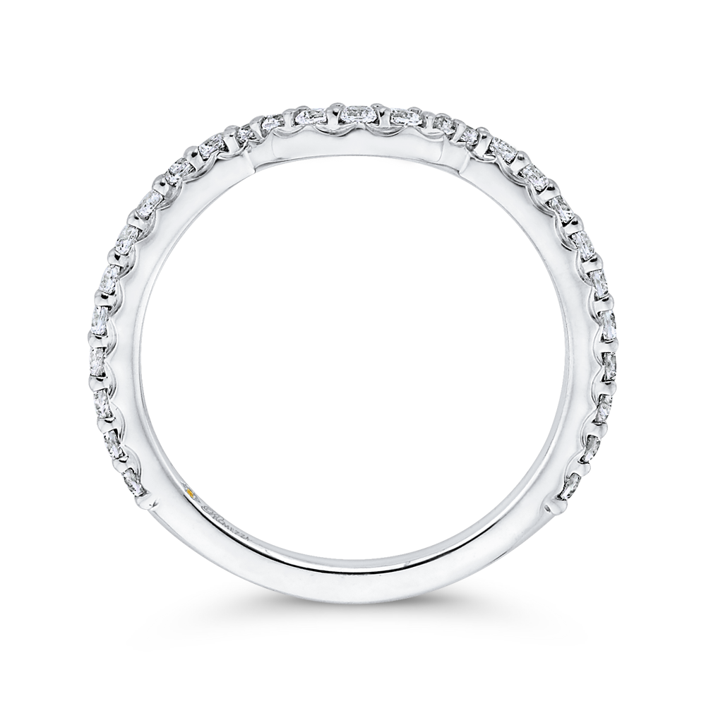 Round Diamond Wedding Band in 14K White Gold