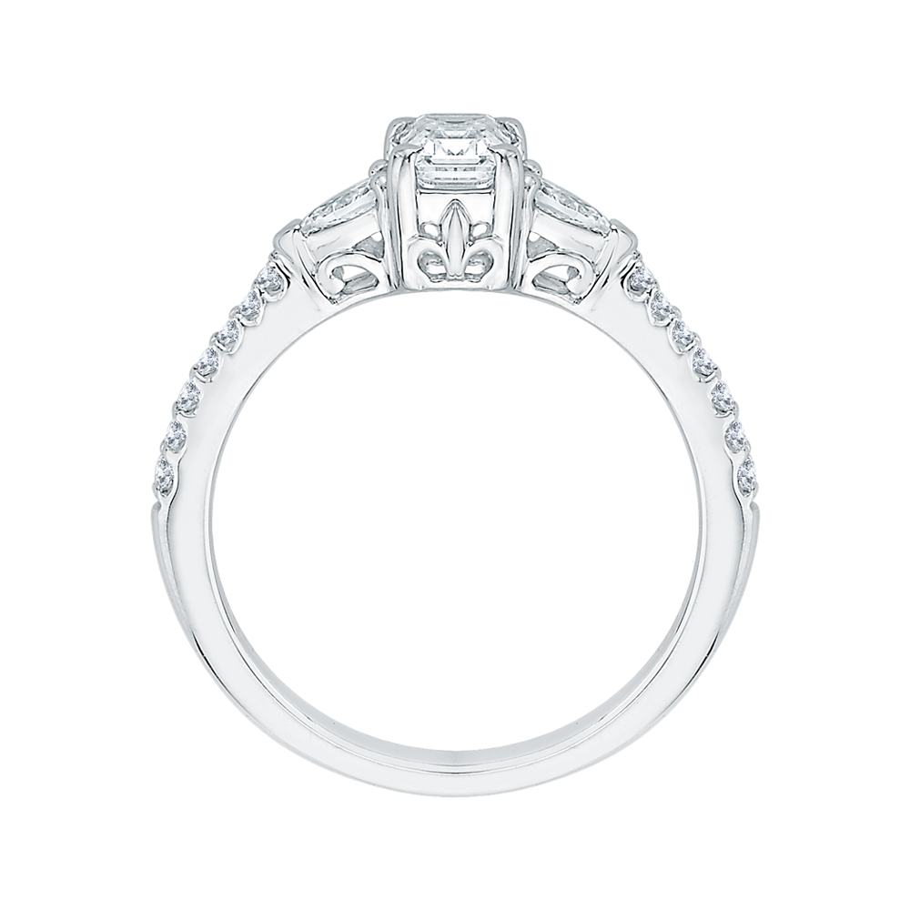 Emerald Cut Diamond Engagement Ring In 14K White Gold