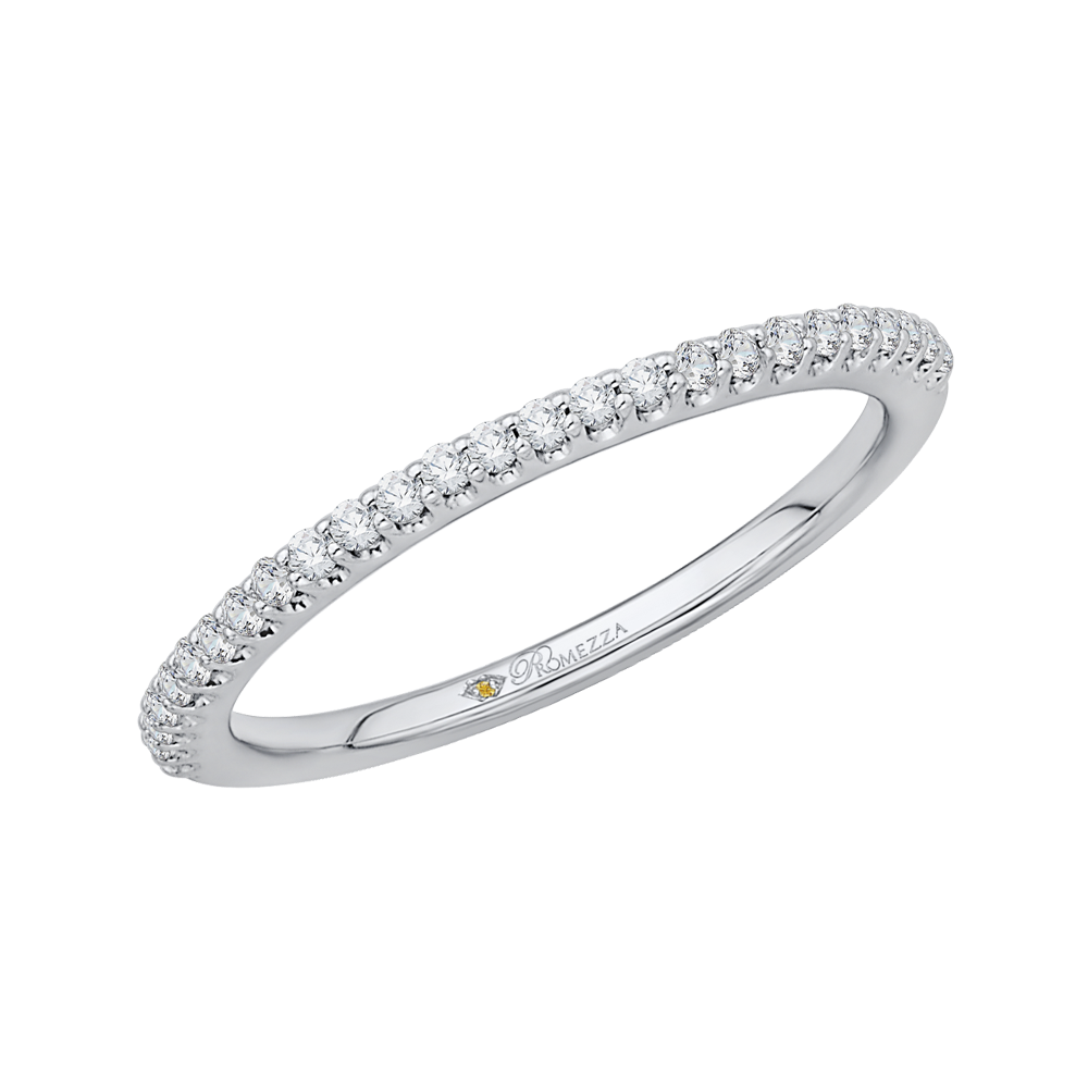 Round Diamond Half-Eternity Wedding Band in 14K White Gold