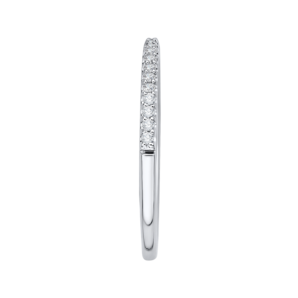 Round Diamond Half-Eternity Wedding Band in 14K White Gold