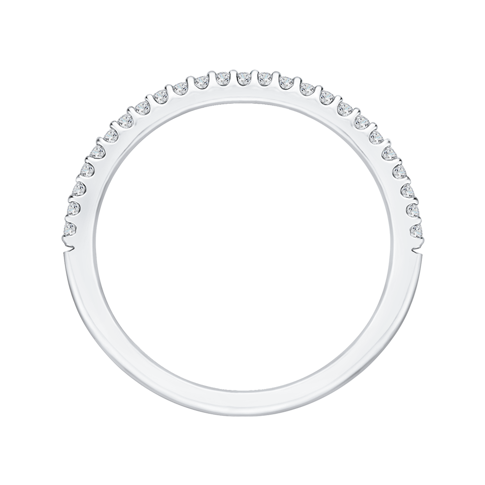 Round Diamond Half-Eternity Wedding Band in 14K White Gold