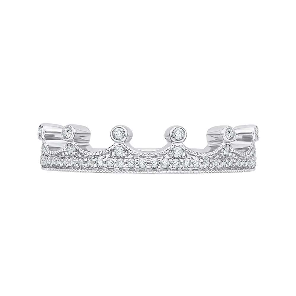 Round Diamond Wedding Band in 14K White Gold