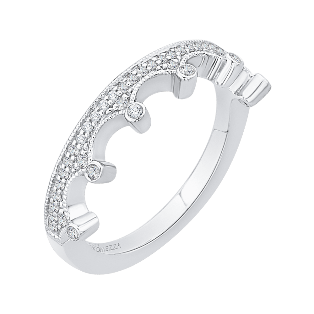 Round Diamond Wedding Band in 14K White Gold