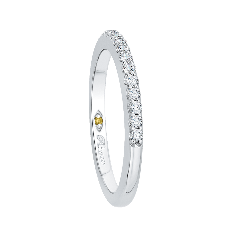 Round Diamond Half-Eternity Wedding Band in 14K White Gold