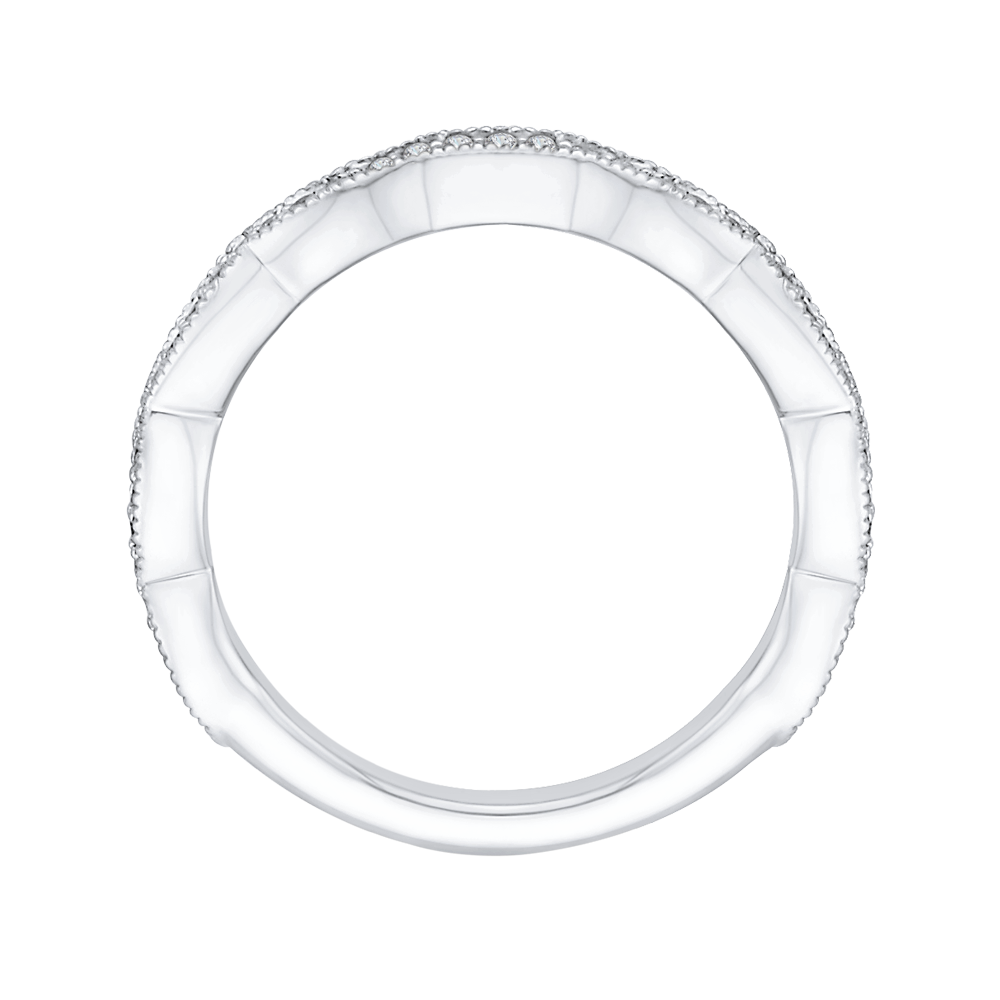 Round Diamond Wedding Band in 14K White Gold