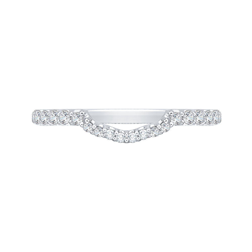 Round Diamond Wedding band in 14K White Gold