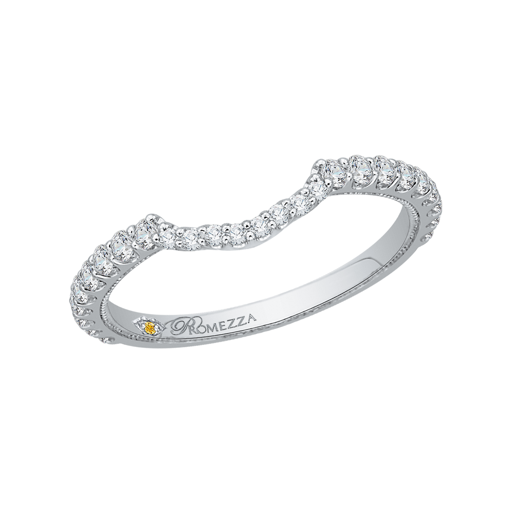 Round Diamond Wedding band in 14K White Gold