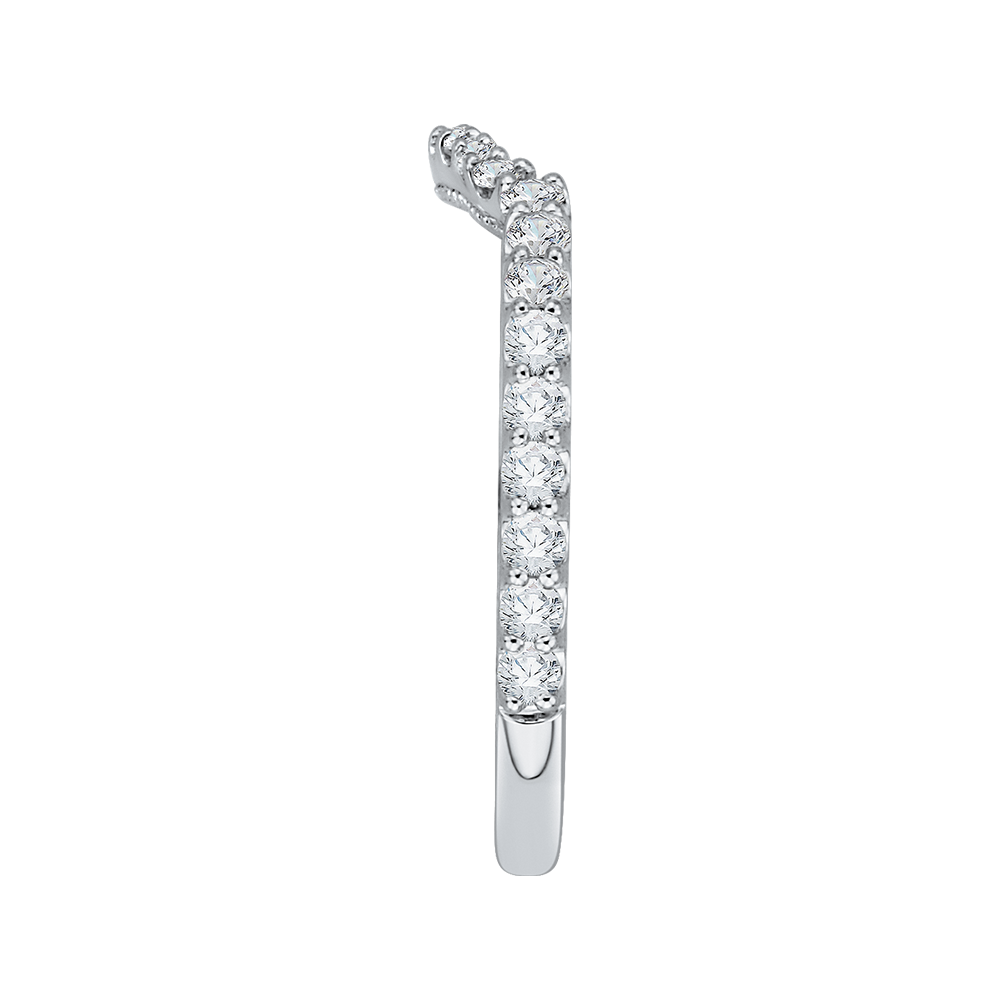 Round Diamond Wedding band in 14K White Gold