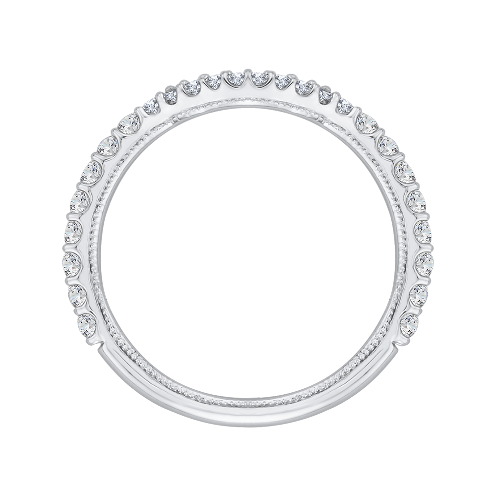 Round Diamond Wedding band in 14K White Gold