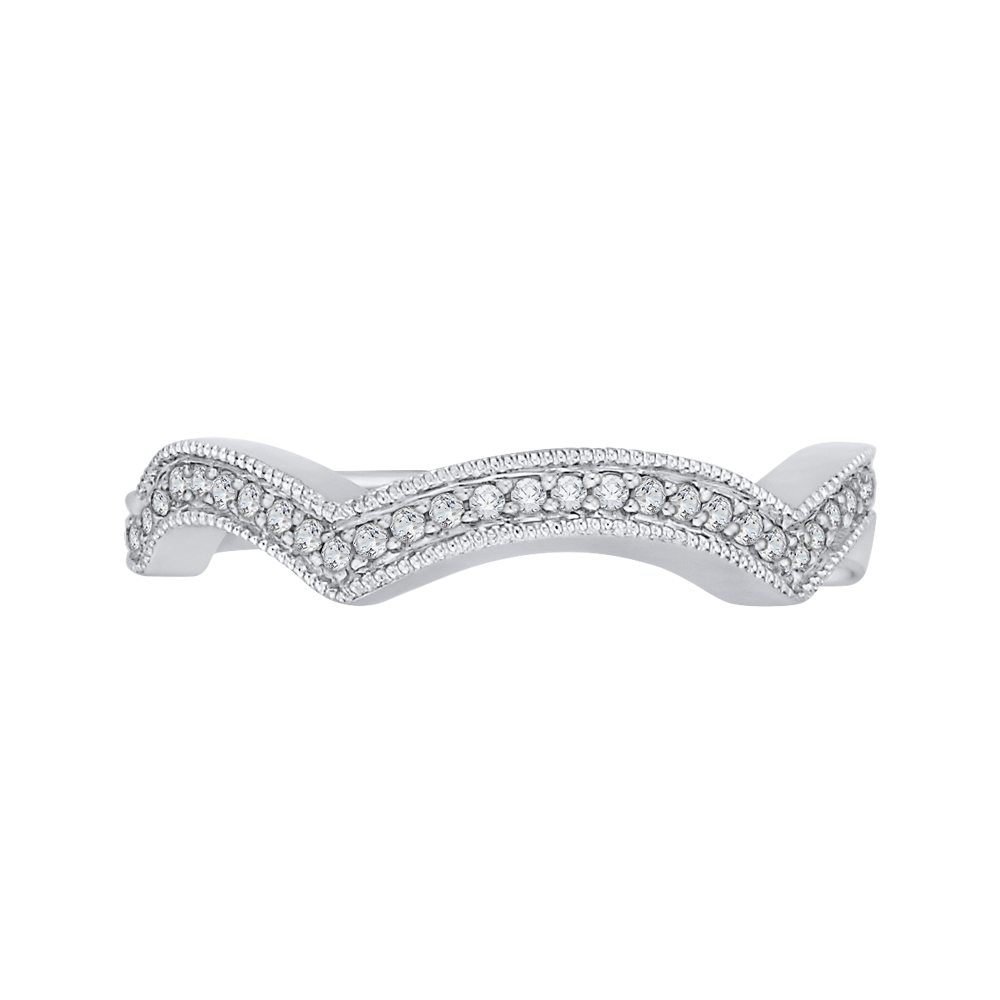 Round Diamond Wedding Band in 14K White Gold