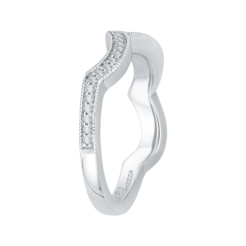 Round Diamond Wedding Band in 14K White Gold