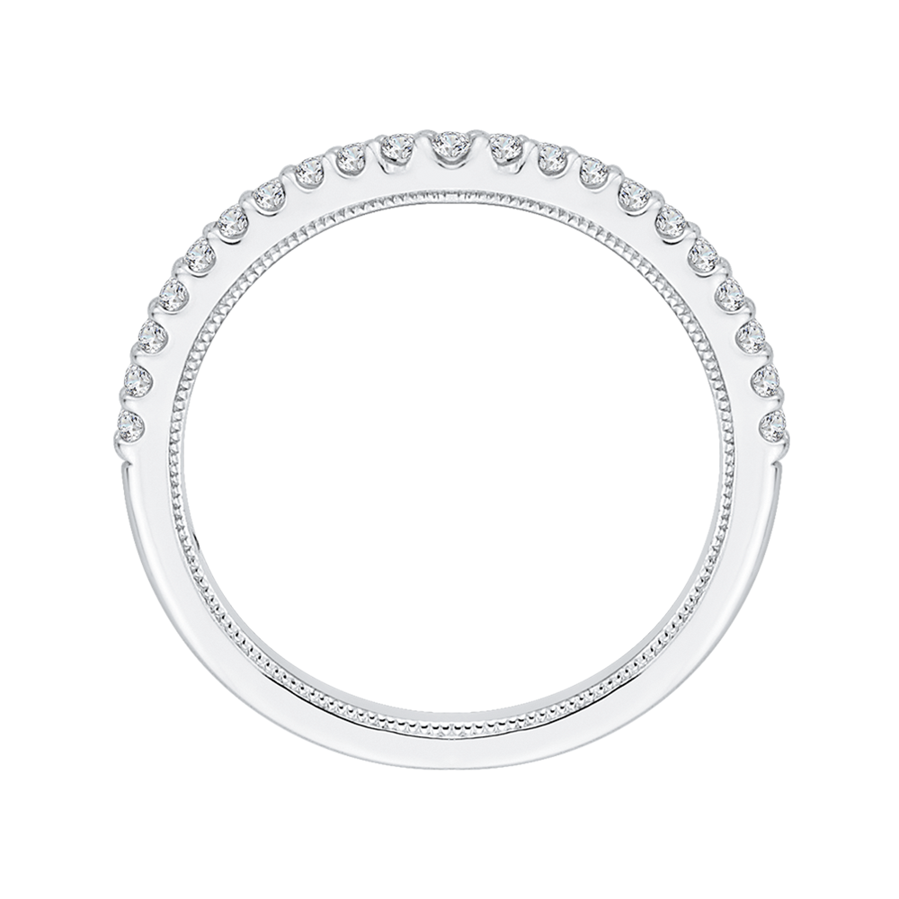 Round Diamond Wedding Band in 14K White Gold