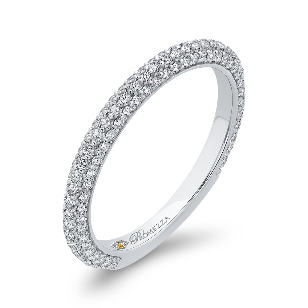 Round Diamond Wedding Band in 14K White Gold