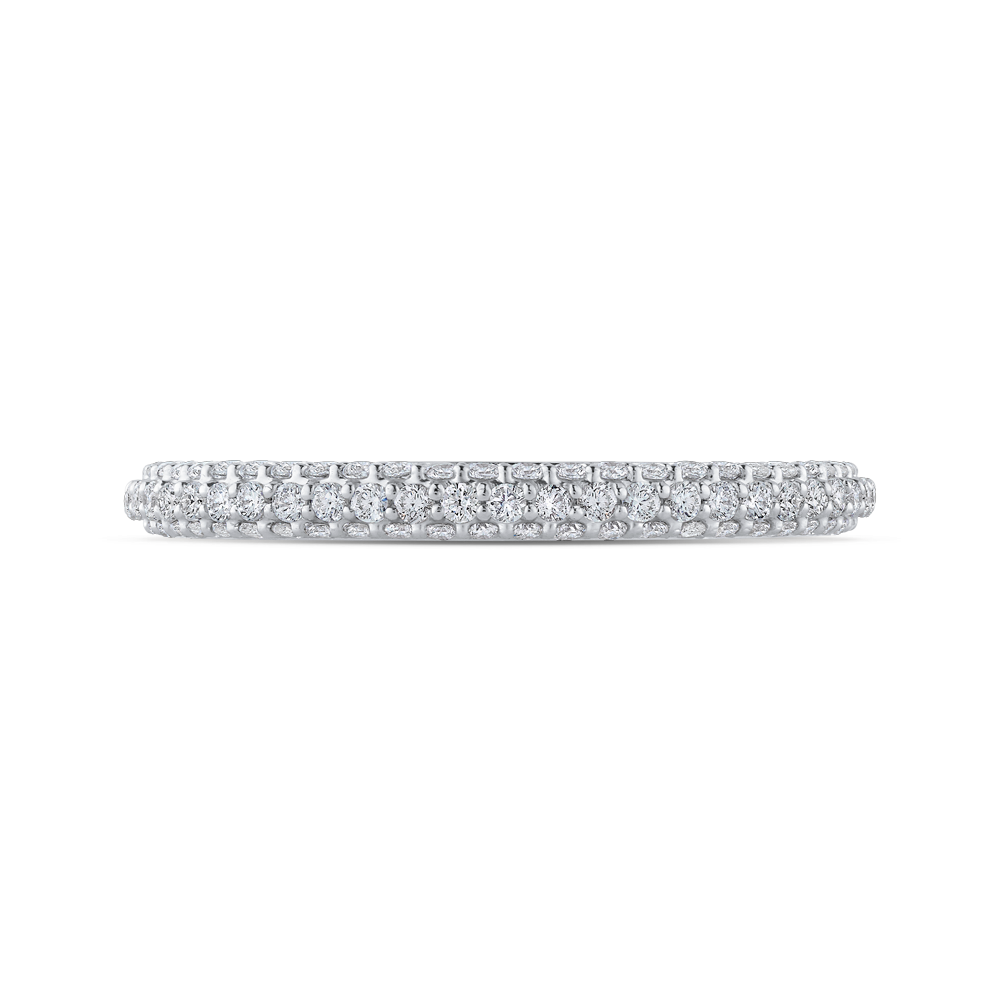 Round Diamond Wedding Band in 14K White Gold