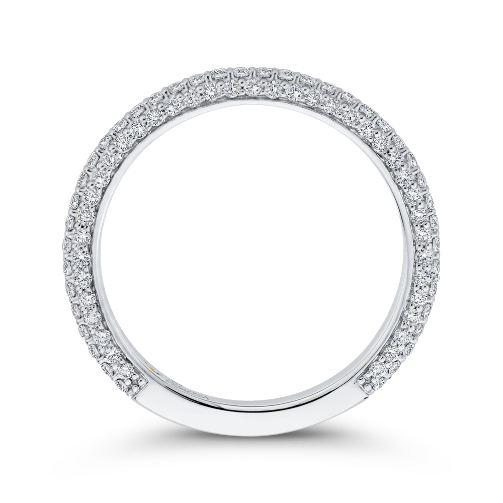 Round Diamond Wedding Band in 14K White Gold