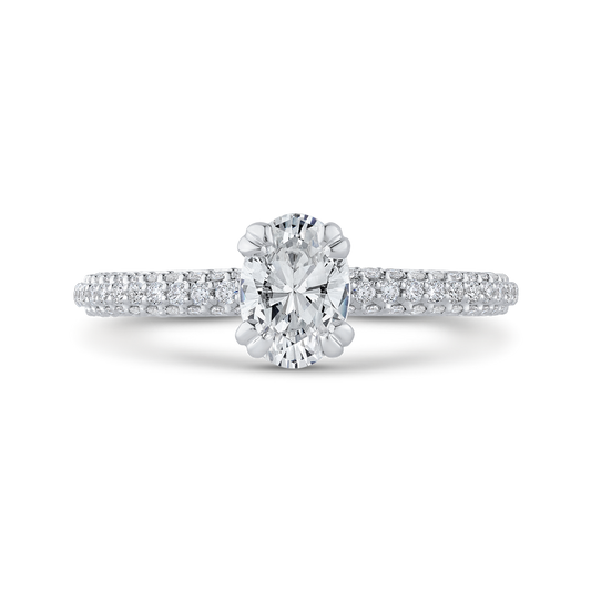 Oval Cut Diamond Classic Engagement Ring in 14K White Gold