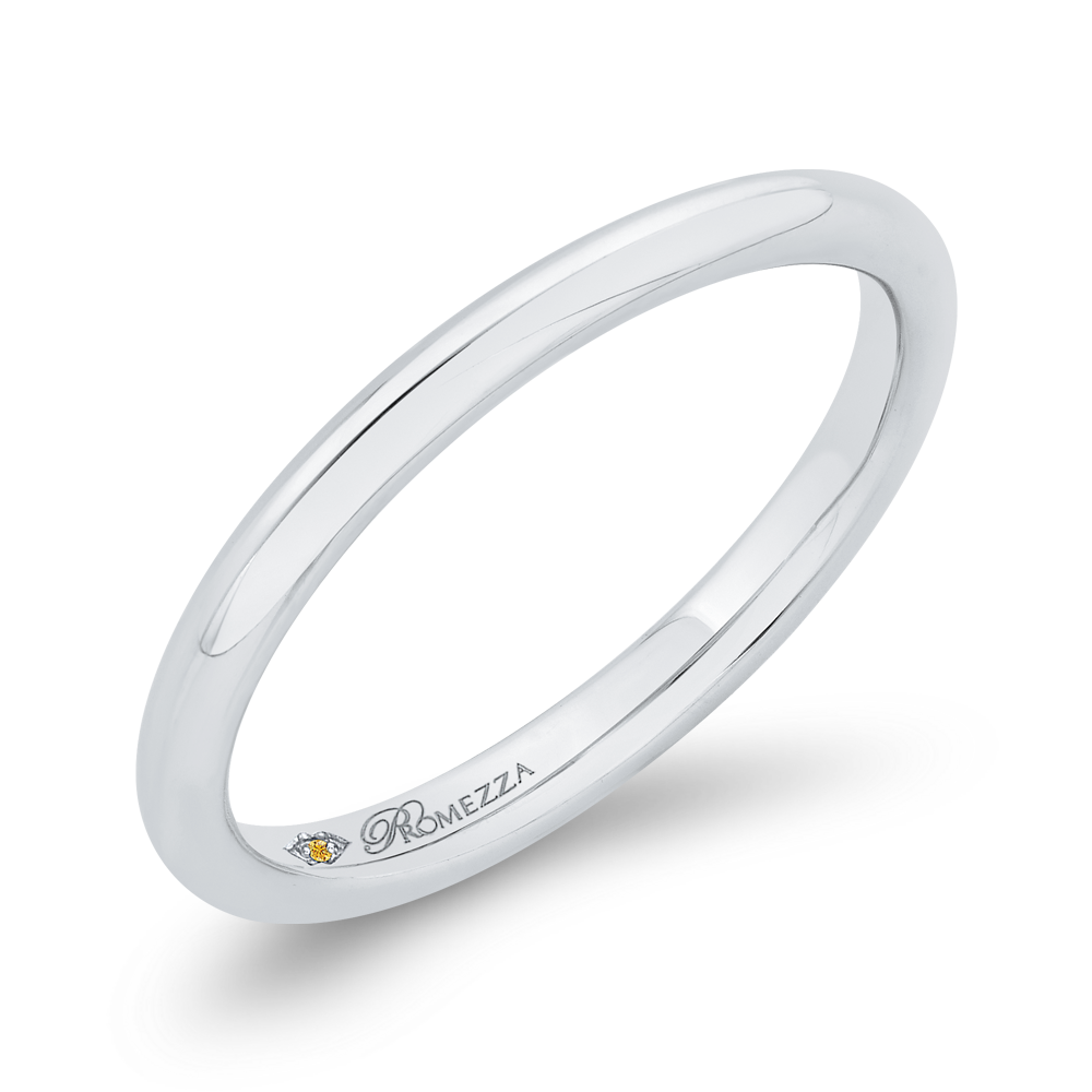 Plain Wedding Band in 14K White Gold