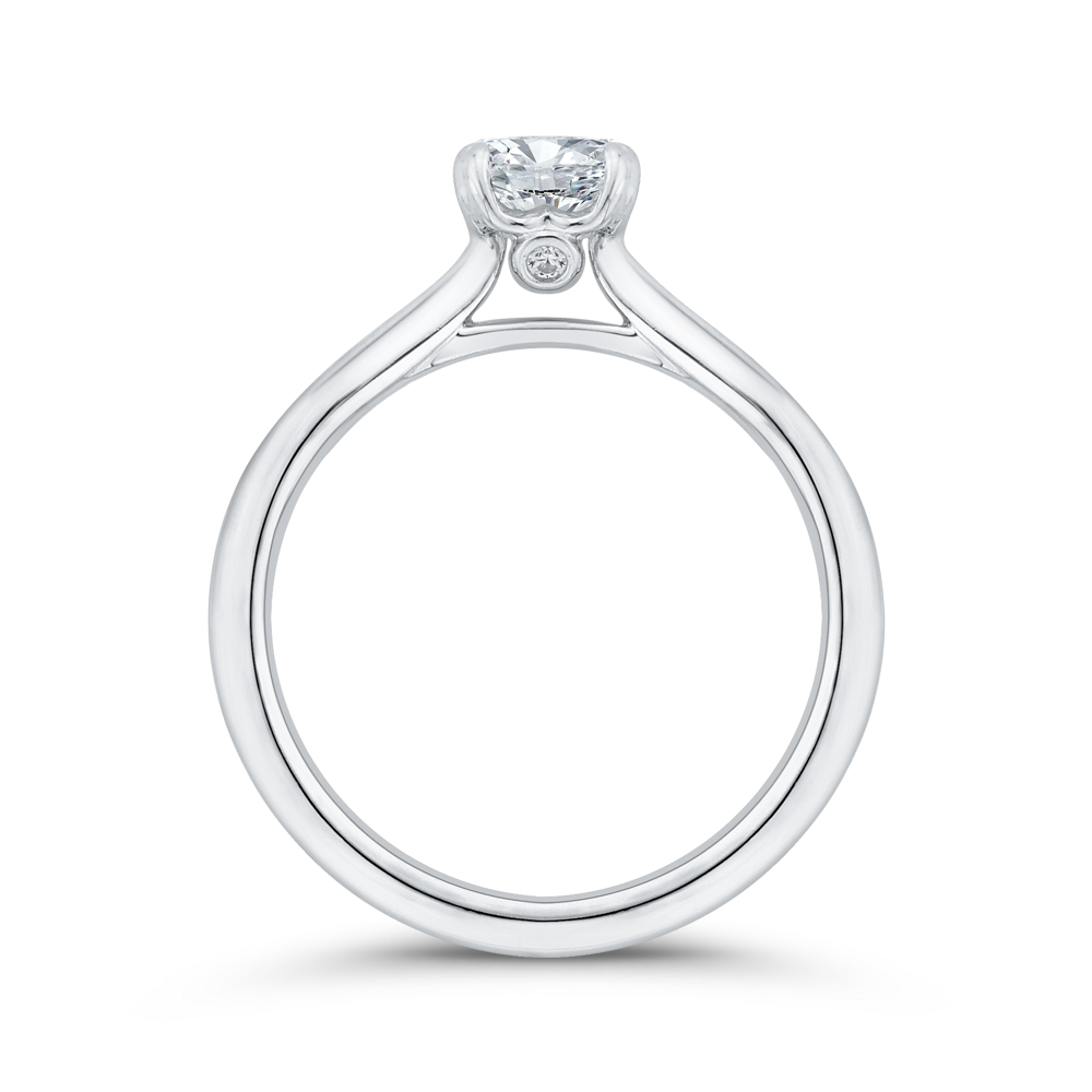 Oval Cut Diamond Engagement Ring in 14K White Gold