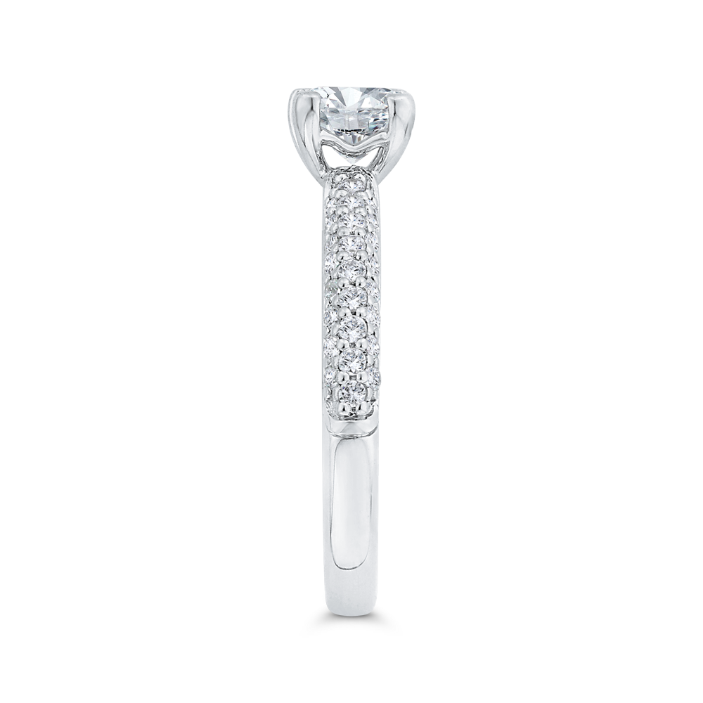 Princess Cut Diamond Engagement Ring in 14K White Gold