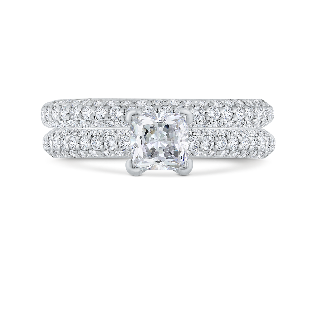 Princess Cut Diamond Engagement Ring in 14K White Gold