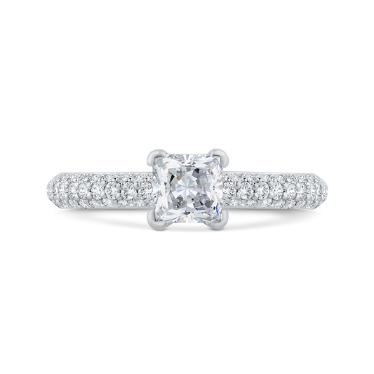 Princess Cut Diamond Engagement Ring in 14K White Gold