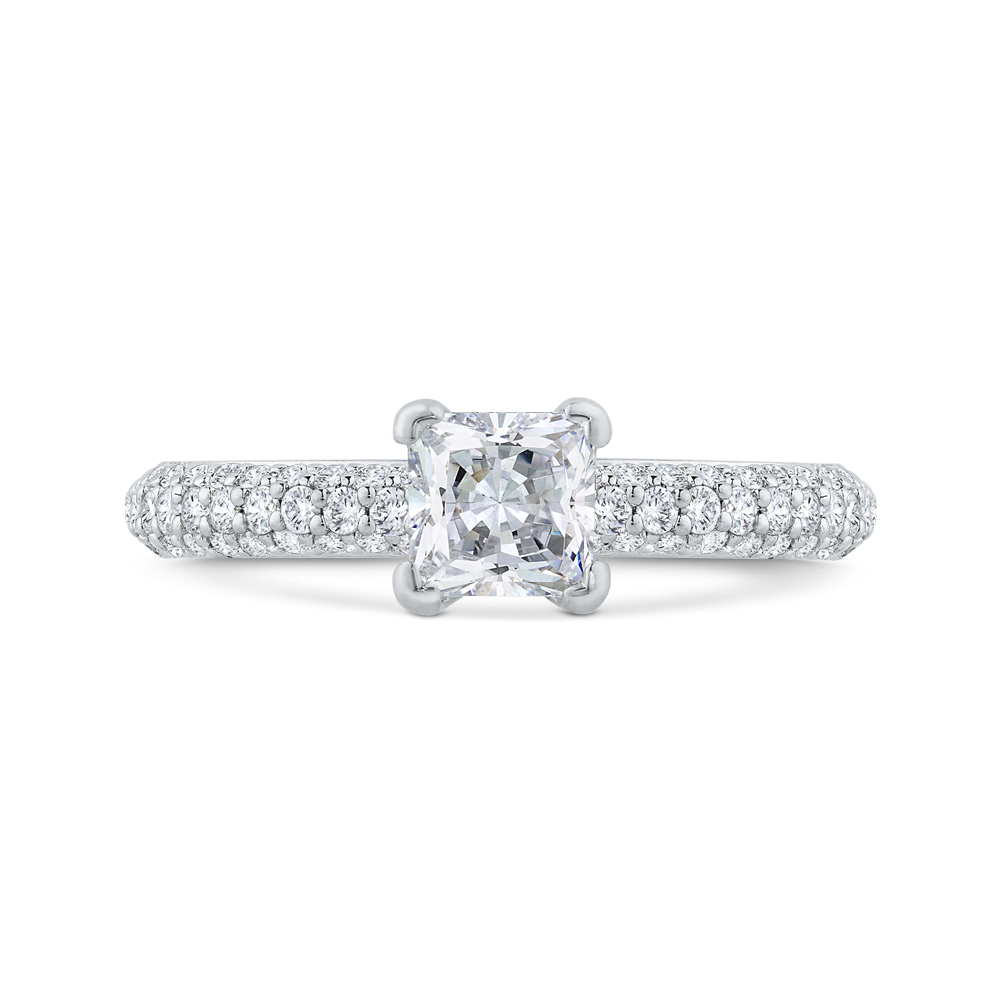Princess Cut Diamond Engagement Ring in 14K White Gold