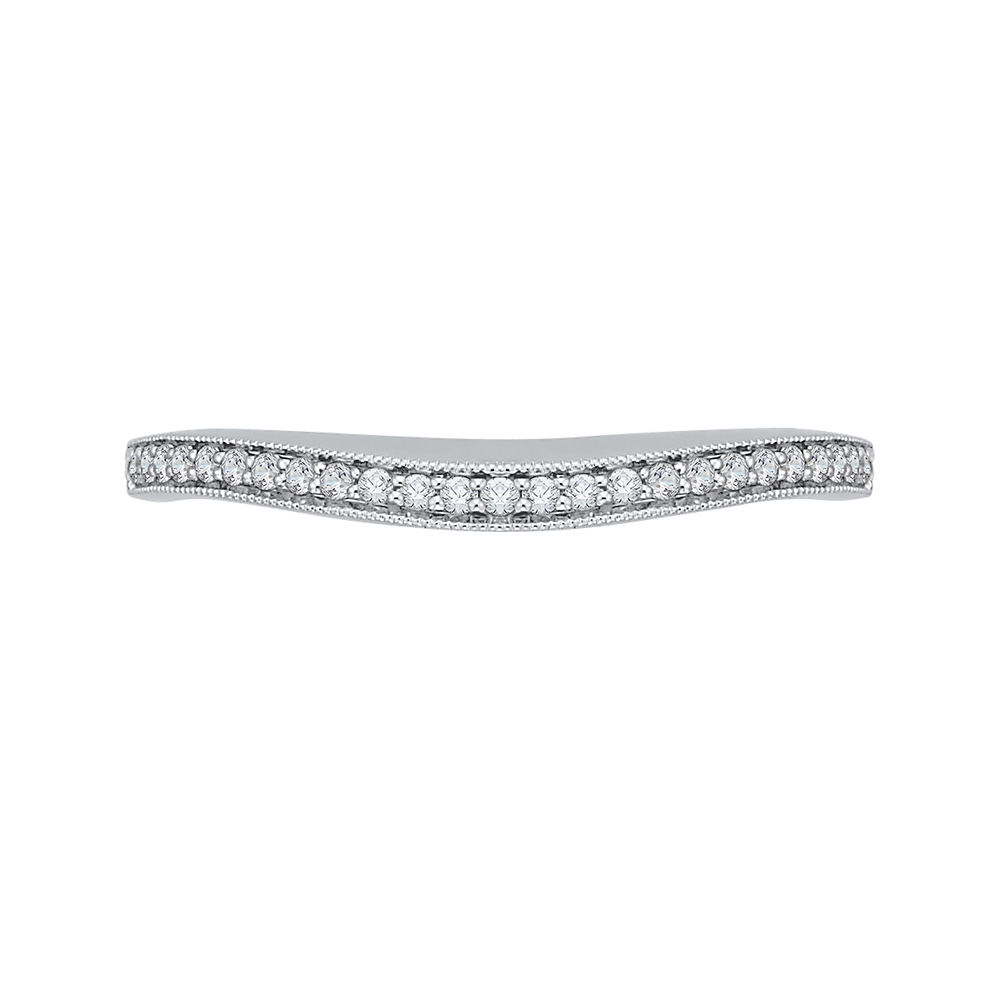 Round Diamond Half-Eternity Wedding Band in 14K White Gold
