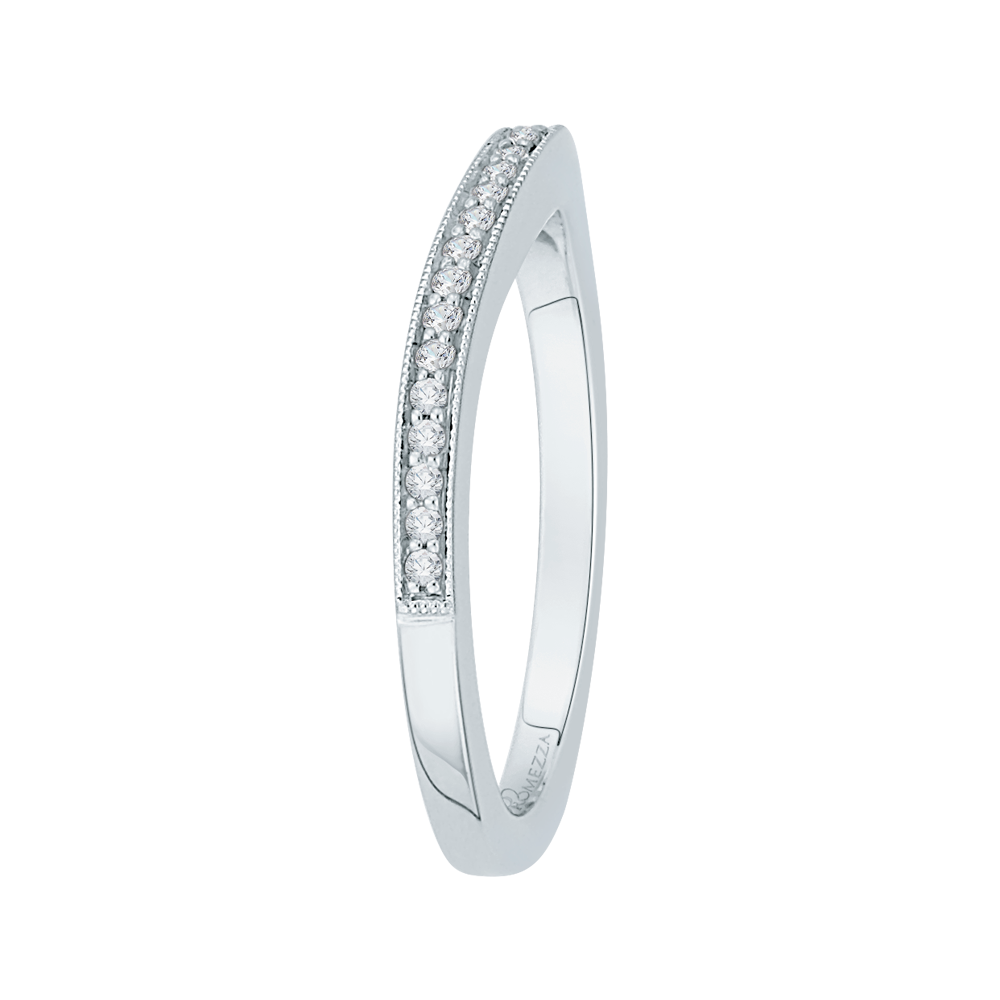 Round Diamond Half-Eternity Wedding Band in 14K White Gold