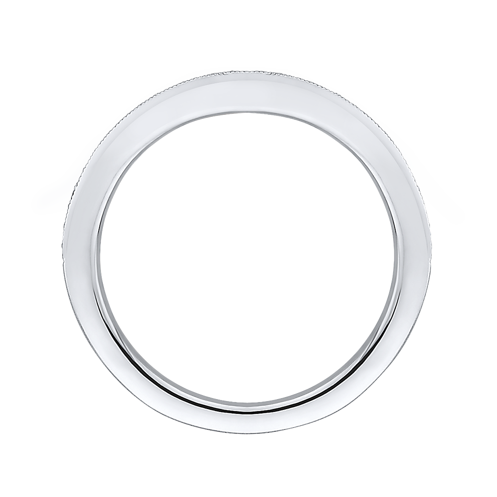 Round Diamond Half-Eternity Wedding Band in 14K White Gold