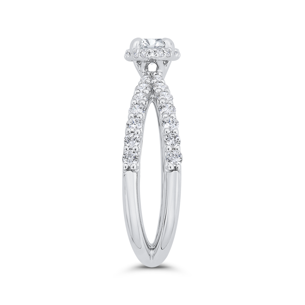 Split Shank Marquise Cut Diamond Engagement Ring in 14K White Gold
