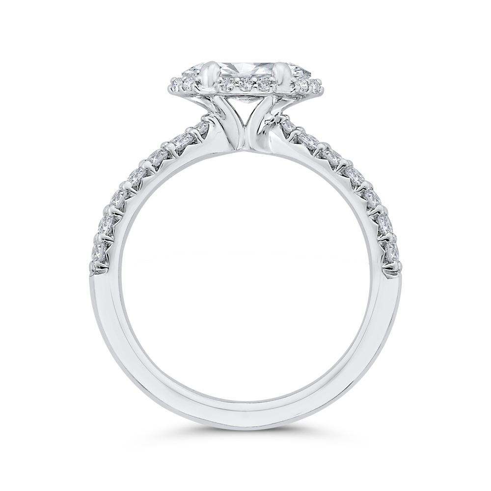 Split Shank Marquise Cut Diamond Engagement Ring in 14K White Gold