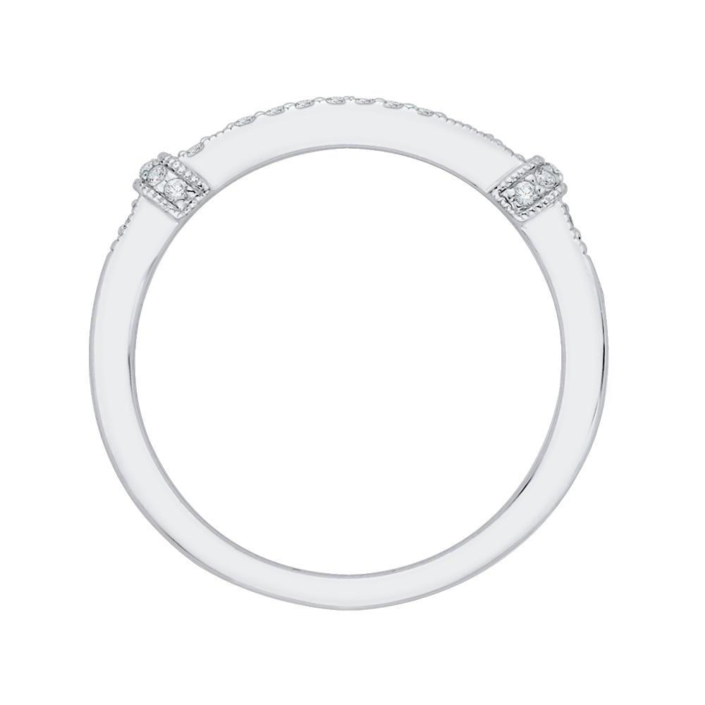 Round Diamond Wedding Band in 14K White Gold